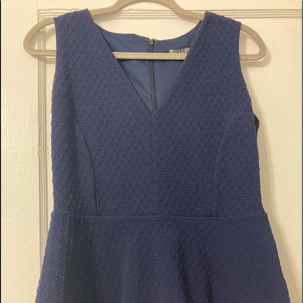 Navy Blue Peplum Top
